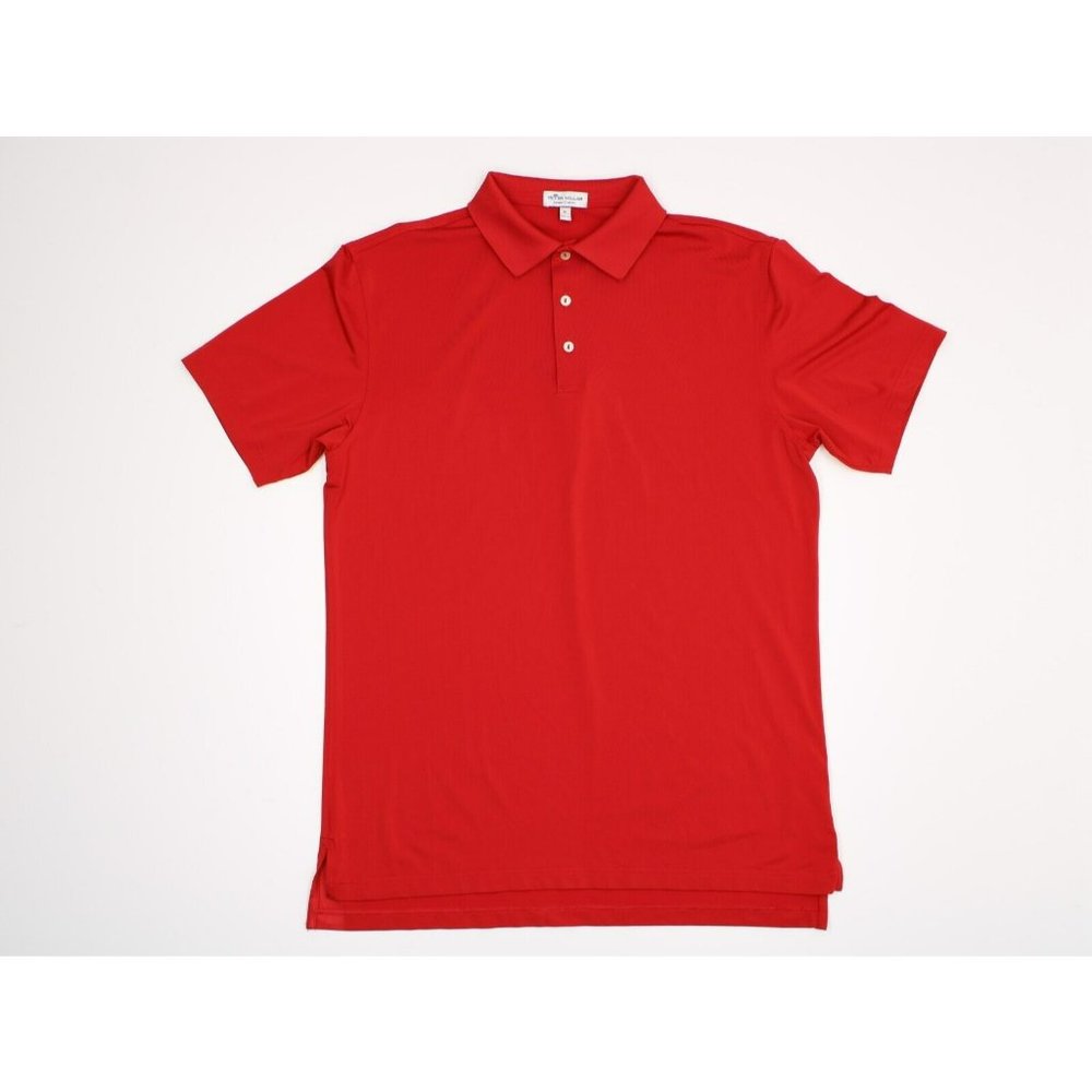 Peter Millar Mens Medium Summer Comfort Red Polo Shirt Short Sleeve